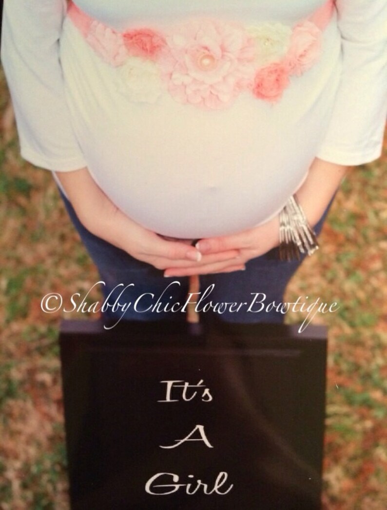 Maternity Belt Sash It's A Girl Baby Shower Attire Etsy