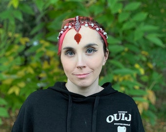 Autumn Leaf Crown - Red Maple Leaf Chainmail Tiara