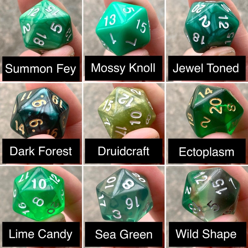 Green d20 Dice Cage Pendants Gaming d20 Keychain image 5