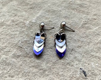 Asexual Pride Earrings - Demisexual Pride Scale Mail Earrings