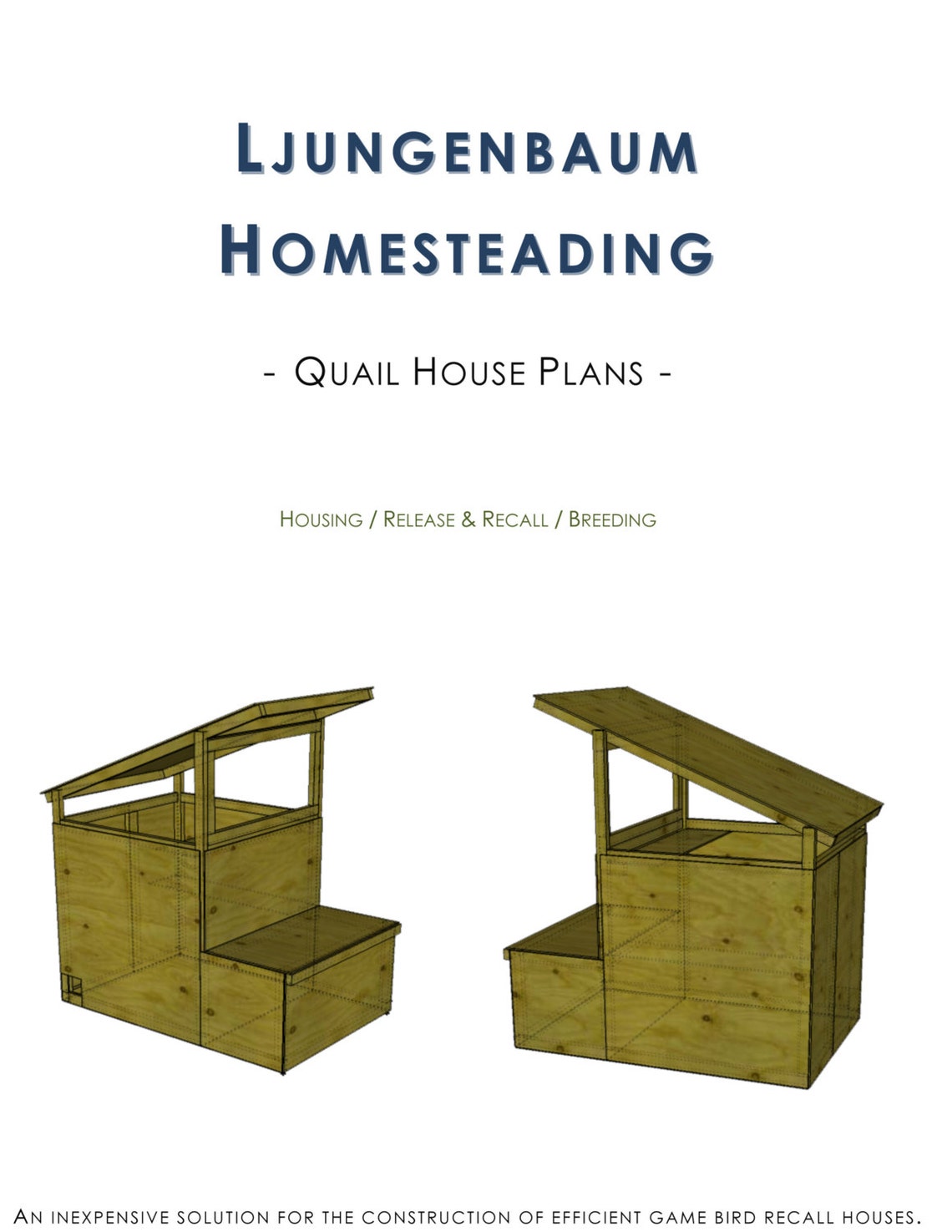 Quail House / Game Bird Recall Pen Plans Digital Content | Etsy