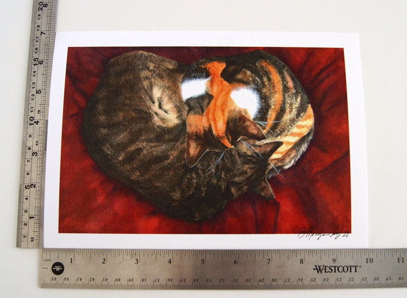 Snugglebums Cozy Cat Watercolor Art Print image 2