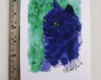 Romeo Cat Portrait Watercolor Art Print