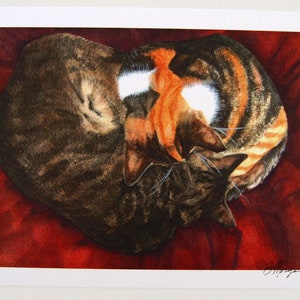 Snugglebums Cozy Cat Watercolor Art Print image 3