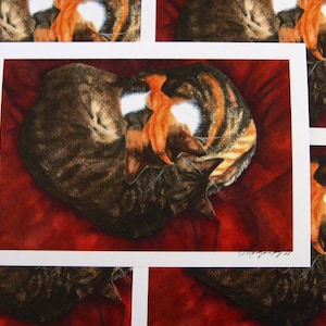 Snugglebums Cozy Cat Watercolor Art Print image 1