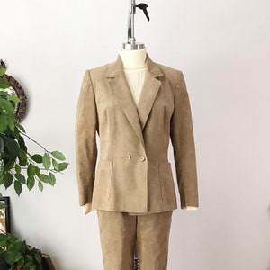 SIZE S/M 1970s Tan Ultrasuede Blazer / 70s Womens Vintage Suede Button Down Jacket I magnin image 1