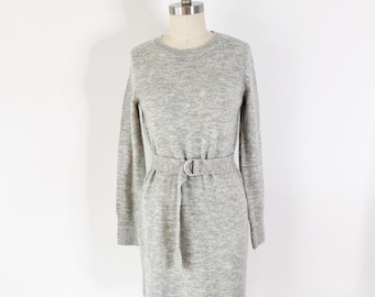 SIZE XS / S Y2K Mossimo Belted Gray Sweater Dress