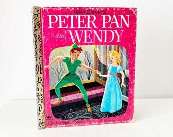 Peter Pan & Wendy, Vintage 1970s Little Golden Children's Book, Walt Disney, 1976 JM Barrie