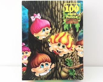 Vintage Trolls 100 Piece Puzzle, 90s Trolls Vintage Puzzle, Woodland Trolls Puzzle Trolls in the Tree Hoyle