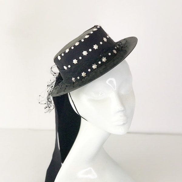 Black Fascinator Hat - Etsy