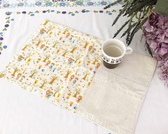 Zakka Linen & Cotton Placemat - Fairytale Lace Cosmo Textiles - Handmade Placemat for One - Single Living