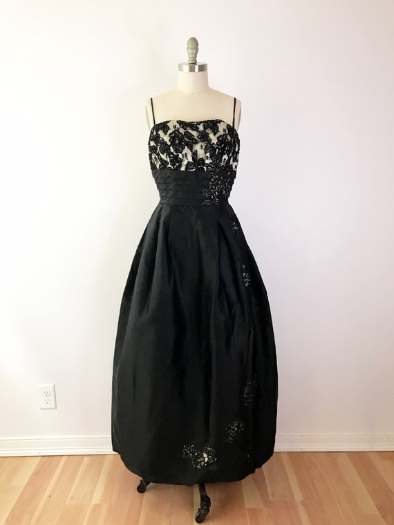 SIZE XS / XXS 60s Formal Lace Dress - Vintage 1960s Long