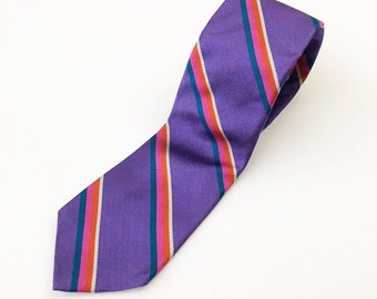 Vintage Liberty of London Purple Striped Silk Tie