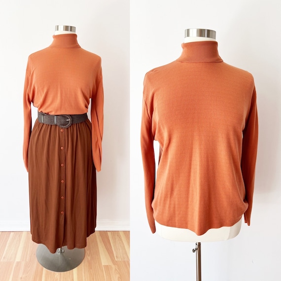 Plus size 2025 orange turtleneck