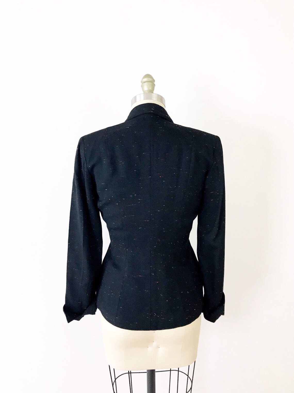 SIZE S 1940s Crepe Blazer Jacket / 40s Deep Navy Structured - Etsy