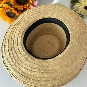 Vintage Straw Hat Wide Brim Floral Ribbon Cute Cottagecore - Etsy