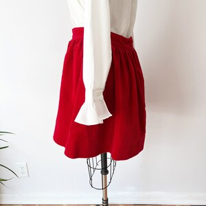 SIZE 4 Ralph Lauren Y2K Red Corduroy Mini Skirt Wide Wale Soft Corduroy Bright Red Short Skirt Pockets image 4