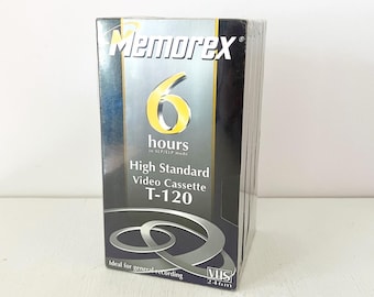 Memorex VHS Tapes Black High Standard T-120 4-Pack Sealed