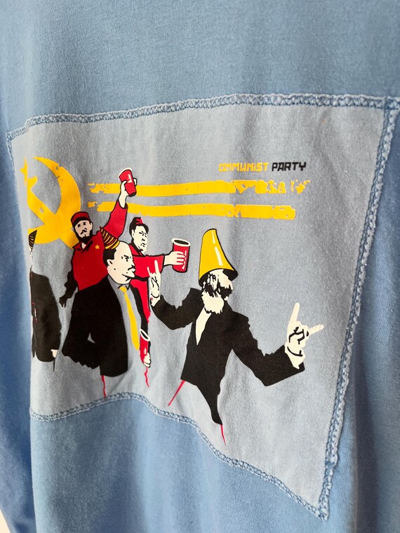 SIZE M Communist Party Patchwork Graphic Tee, Men… - image 3
