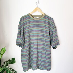 Quiksilver T Shirt Multi Color Vintage 90s Striped Made in USA