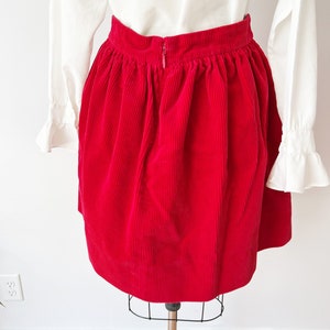 SIZE 4 Ralph Lauren Y2K Red Corduroy Mini Skirt Wide Wale Soft Corduroy Bright Red Short Skirt Pockets image 5