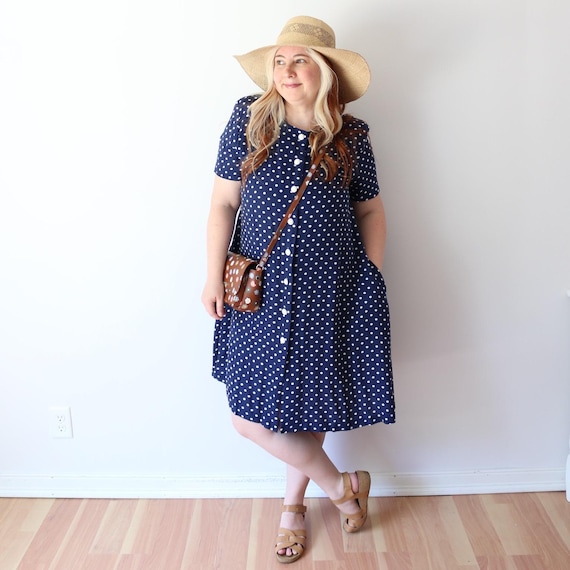 country navy blue dress The Vermont Store Polka Dot Button Front Vintage 90s NWT Urban Outfitters UO Noel Mesh Midi Dress Evening gown giving you a comfortable Color:Beach Berry