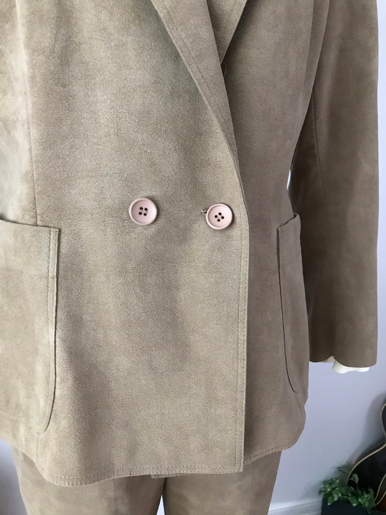 SIZE S/M 1970s Tan Ultrasuede Blazer / 70s Womens Vintage Suede Button Down Jacket I magnin image 5