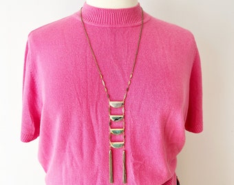 SIZE 2X Short Sleeve Bubblegum Pink Sweater - Acrylic Y2K Knit Sweater - Short Sleeve Mockneck Turtleneck Plus Size Vintage