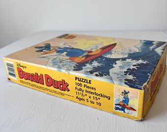 Vintage Disney Donald Duck Surfing 100 Piece Puzzle - Large