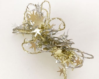 Vintage Silver & Gold Star Barrette Clip New Years