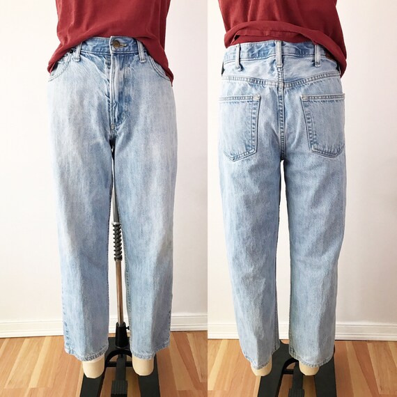 SIZE 33 / L XL High Rise Light Wash Mom Jeans Stovepipe Legs | Etsy  Australia
