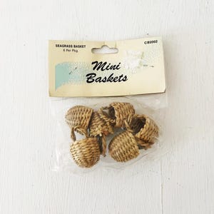 Puppenhaus-Mini-Körbe aus natürlichem Seegras, gewebt, 6er-Pack, Vintage Sylvanian Families