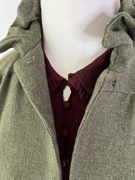 SIZE M/L 1930s Green Wool Lightweight Coat - Oliv… - image 6