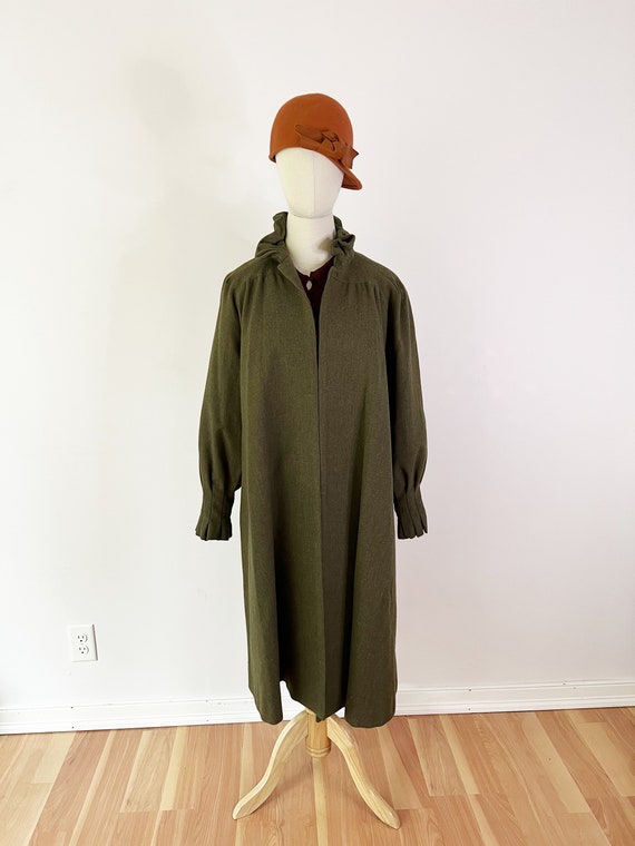 SIZE M/L 1930s Green Wool Lightweight Coat - Oliv… - image 3