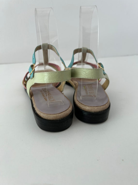 SIZE 6.5 Strappy Pastel Leather Sandals / Bob Bak… - image 3