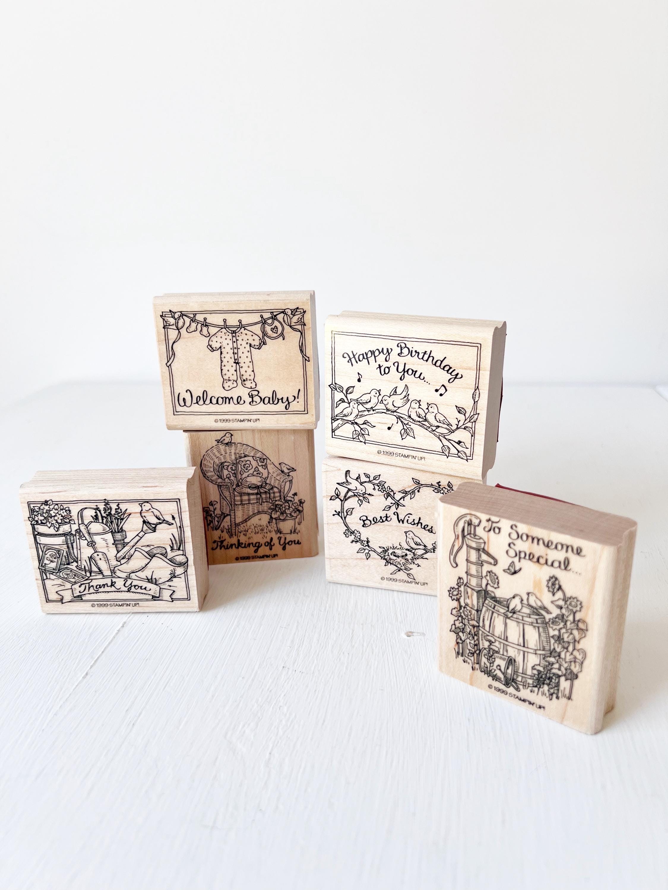 未使用　スタンピンアップ　カミングホーム＆ホームトゥゲザーダイ YOU CHOOSE Stampin' up 1990s Garden Greetings Rubber Stamp Mounted