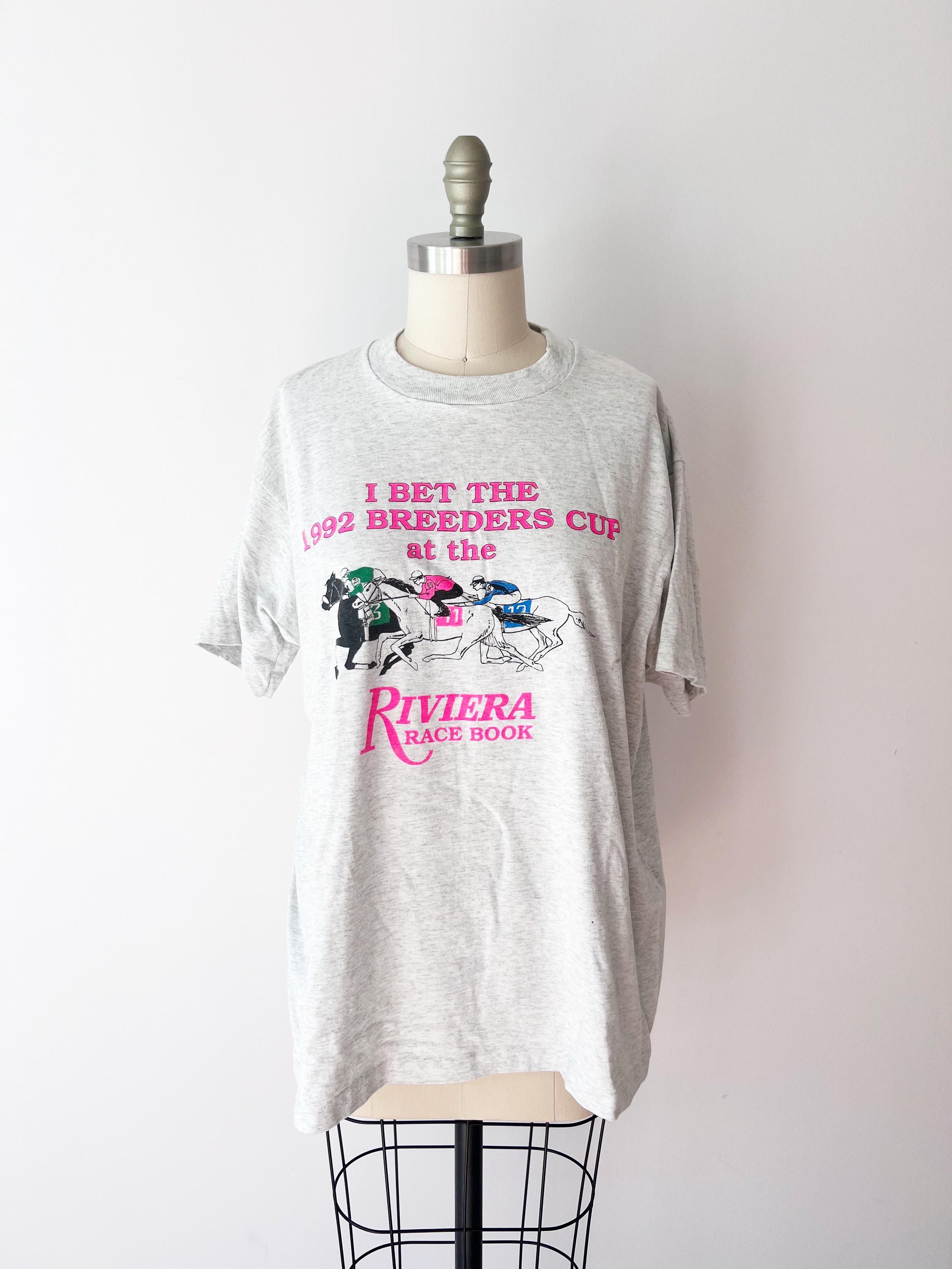 サイズXL 90年代ヴィンテージブリーダーズカップ1992グレーTシャツ 