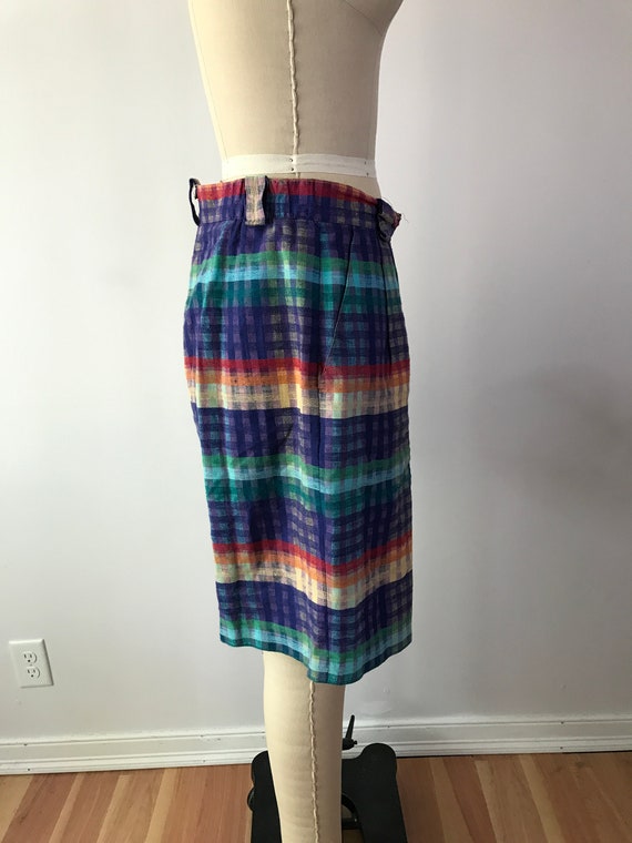 SIZE M 1980s High Waisted Plaid Shorts - 80s High… - image 5