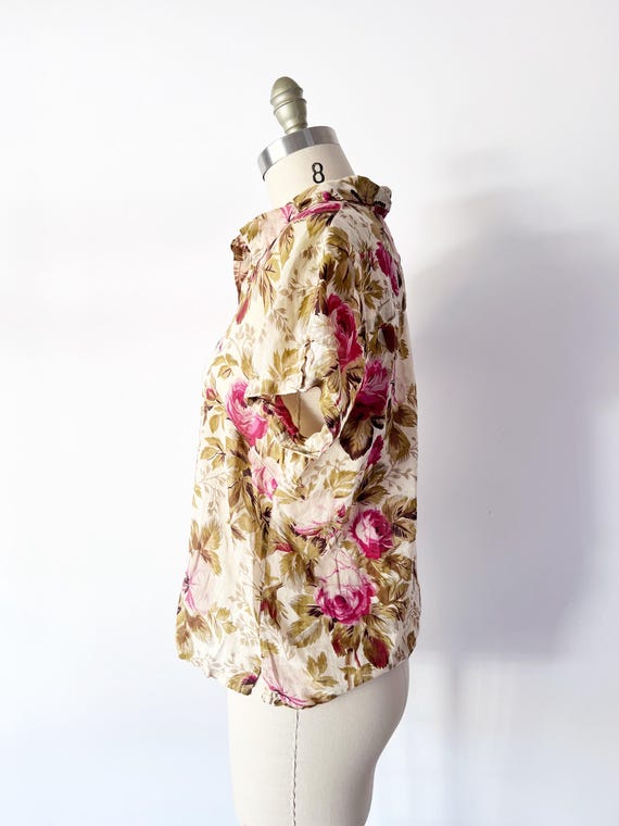 【完売品】Gajess ガジェス Marguerite Blouse Y2K Floral Cotton Gauze Blouse, Pintuck V-neck, Size M/L - Etsy
