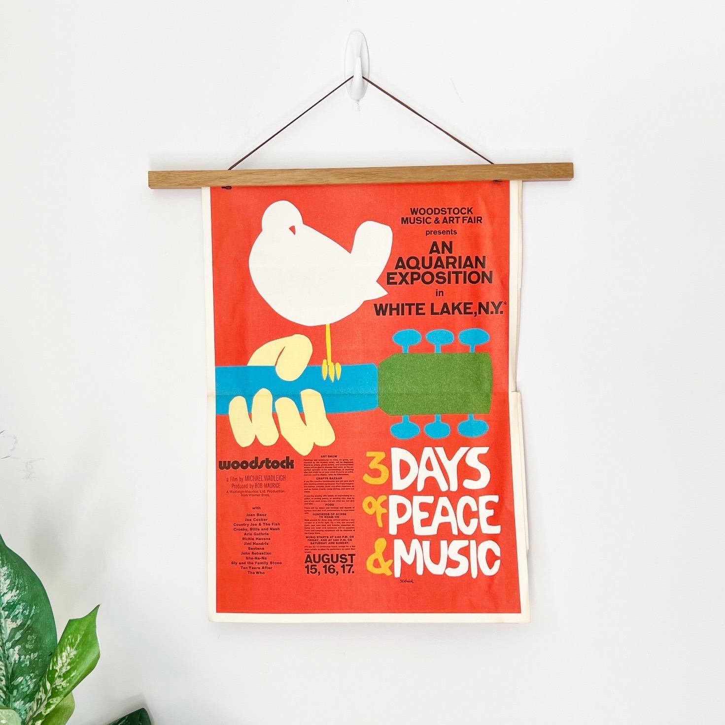 Original Woodstock 1970 Documentary Poster Film Press Book Rare Ephemera