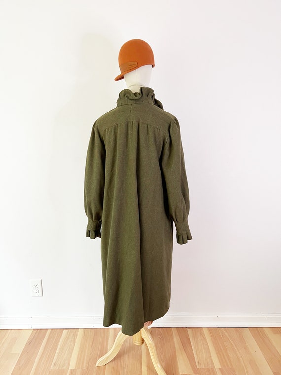 SIZE M/L 1930s Green Wool Lightweight Coat - Oliv… - image 5