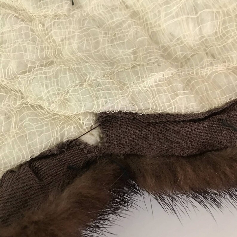 Vintage Mink Fur Collar Detachable Thick Warm