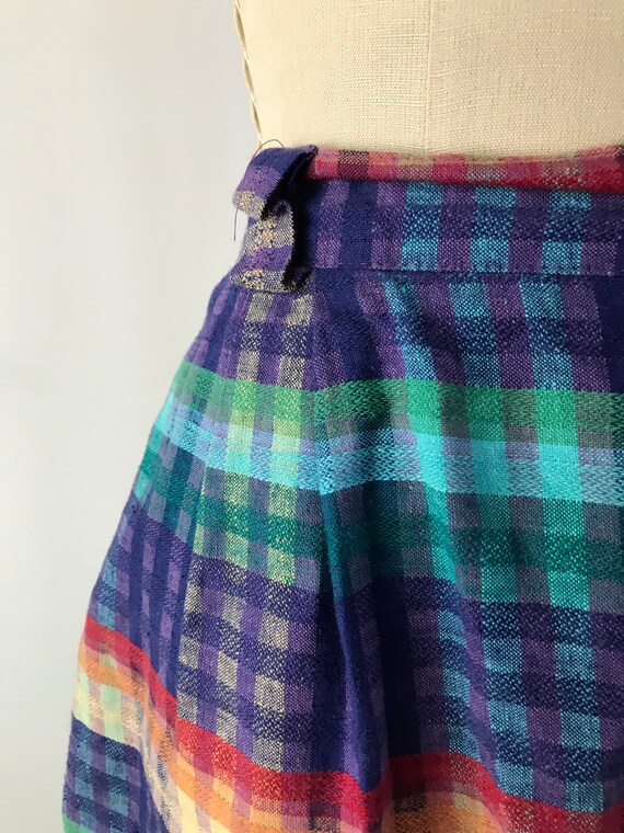 SIZE M 1980s High Waisted Plaid Shorts - 80s High… - image 3