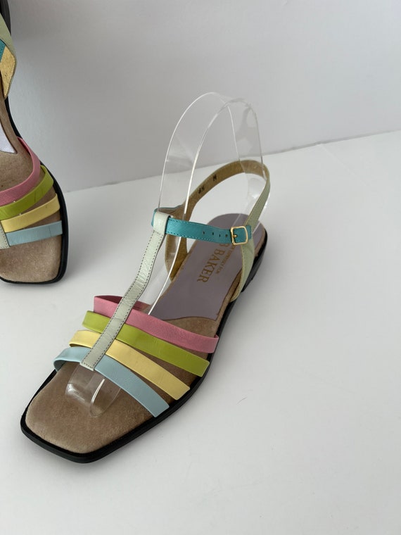 SIZE 6.5 Strappy Pastel Leather Sandals / Bob Bak… - image 2