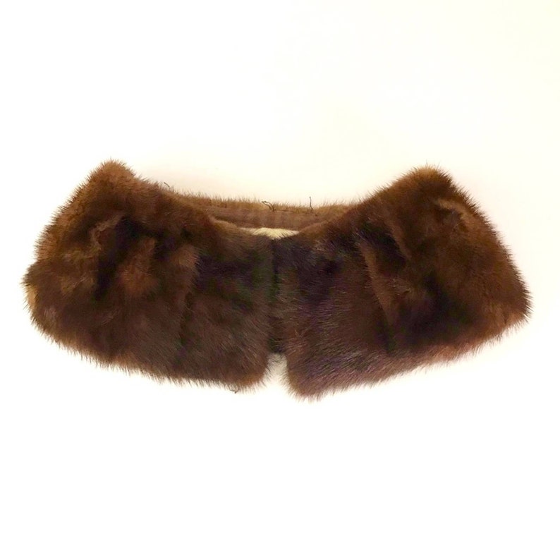 Vintage Mink Fur Collar Detachable Thick Warm