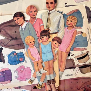 JUMBO vintage Paper Dolls par Queen Holden / Merrimack Publishing / Family Paper Dolls vintage des années 1980, milieu du siècle, années 30 et 40