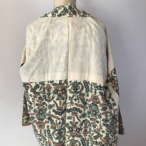 SIZE S /M Vintage Japanese Haori Kimono Short Jacket Kimono Japan William Morris Inspired Print Pattern Short Cropped image 8