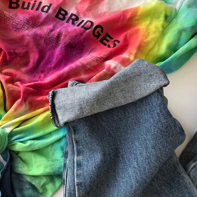 1980s Vintage GET USED Studded Hip Hop Jeans 80s Size 8 Denim Jeans