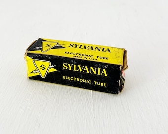 Sylvania Vakuumröhre 12AT7 ECC81 Gelb Schwarz NOS Vintage Made in USA