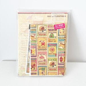 Vintage PoolCool Rare Kawaii Papelería Carta estacionaria Set Tiempos de comida rápida NO COMPLETO